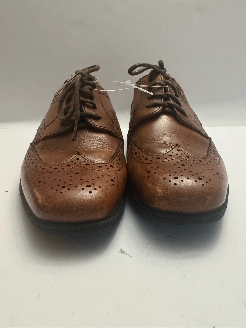 Florsheim Kids Wingtip Oxford Dress Shoes Brown Leather Boys Size 13M